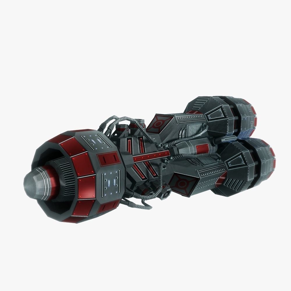 Starship huge engine 05 Sci-fi low poly Low-poly 3D model_3
