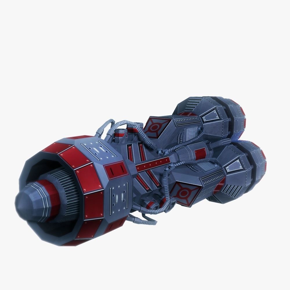 Starship huge engine 05 Sci-fi low poly Low-poly 3D model_2