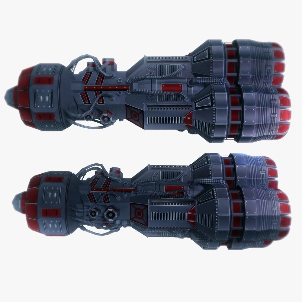 Starship huge engine 05 Sci-fi low poly Low-poly 3D model_5