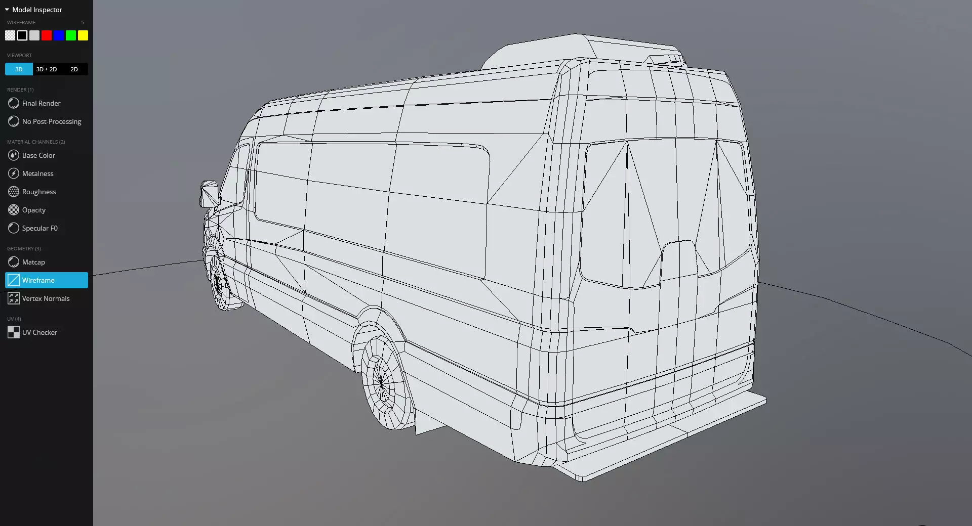 Volkswagen DHL delivery bus Low-poly 3D model_5