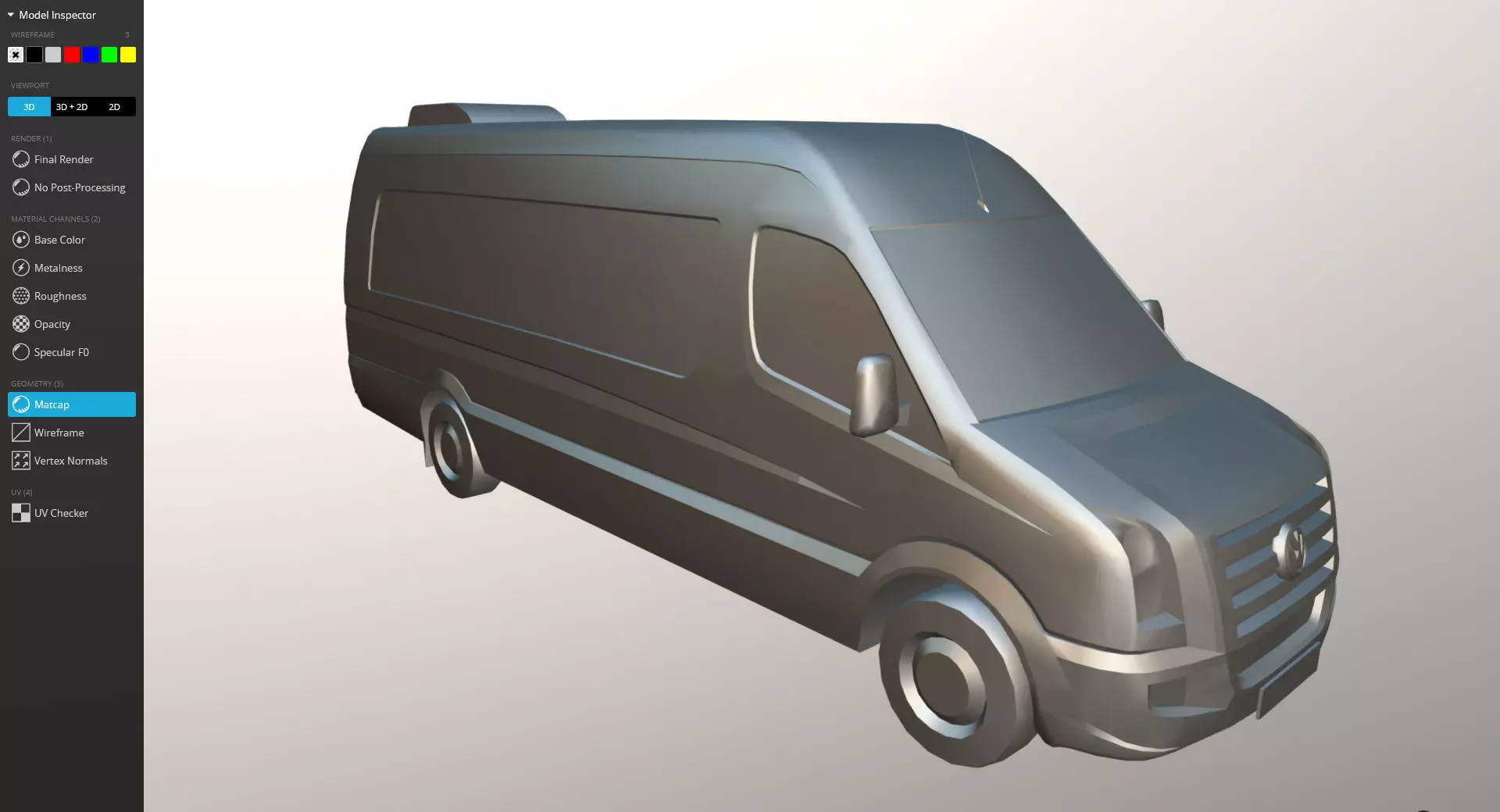 Volkswagen DHL delivery bus Low-poly 3D model_6
