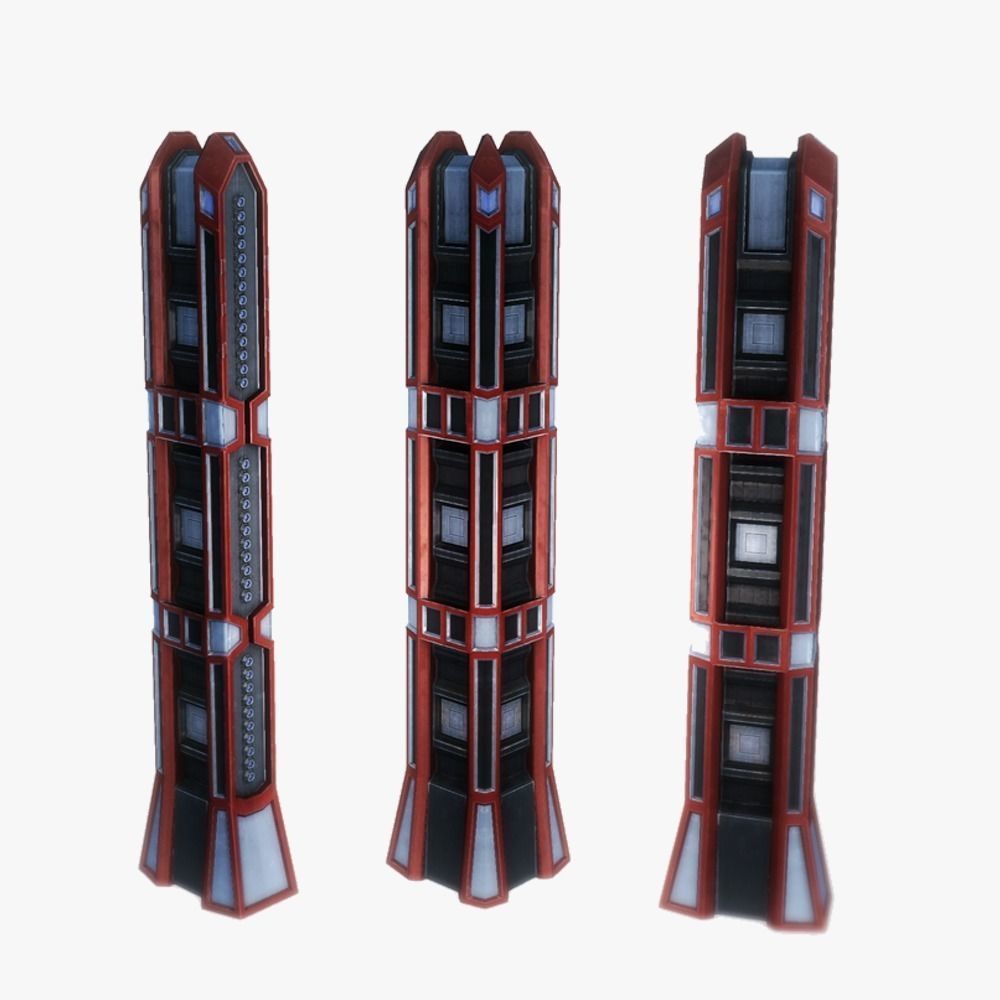 Energy fence pack 01 sci-fi low poly Low-poly 3D model_4