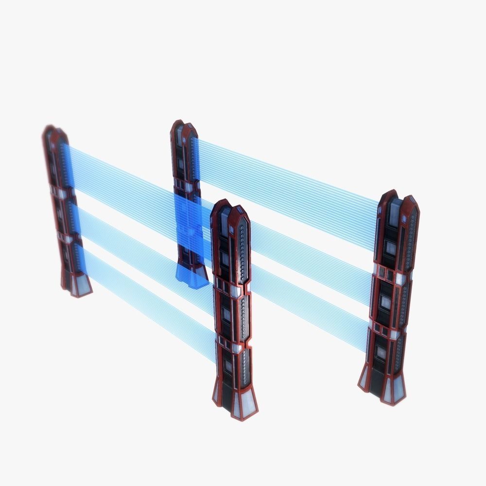 Energy fence pack 01 sci-fi low poly Low-poly 3D model_3