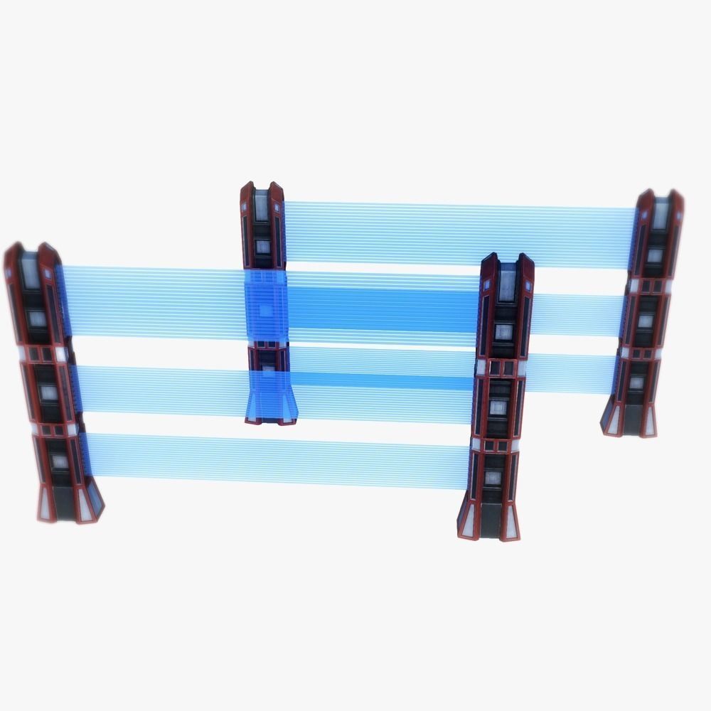 Energy fence pack 01 sci-fi low poly Low-poly 3D model_1