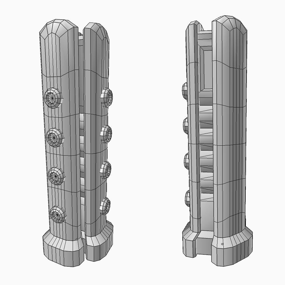 Energy fence pack 02 sci-fi low poly Low-poly 3D model_4