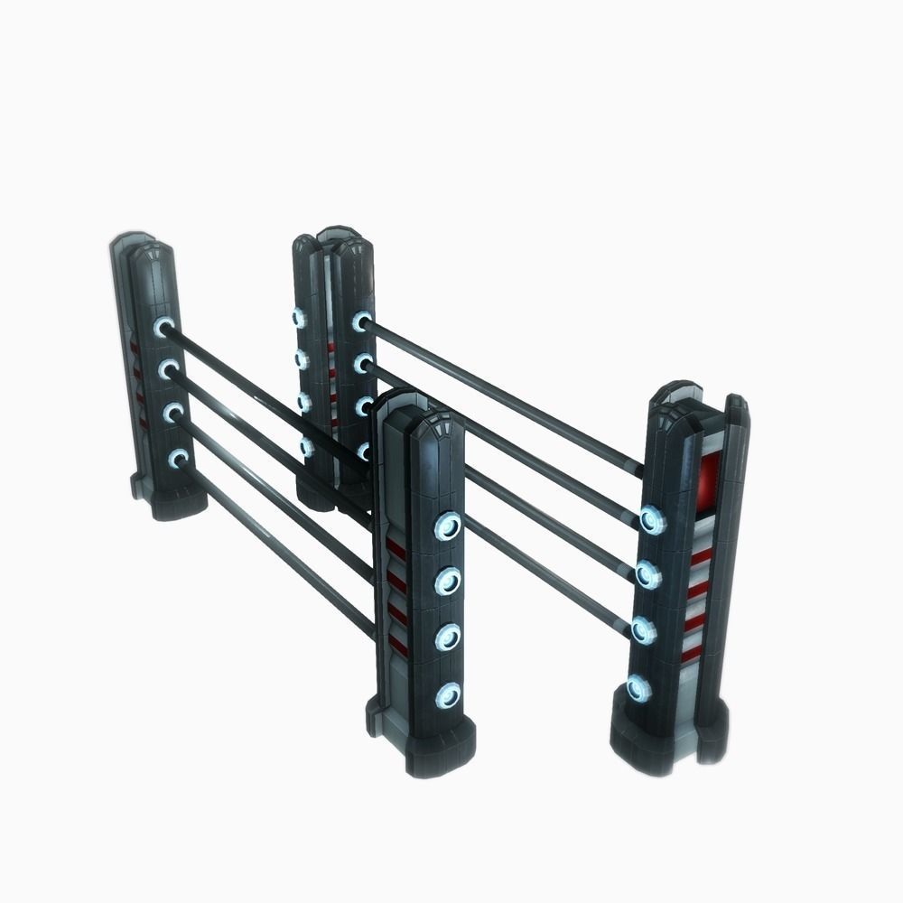 Energy fence pack 02 sci-fi low poly Low-poly 3D model_2