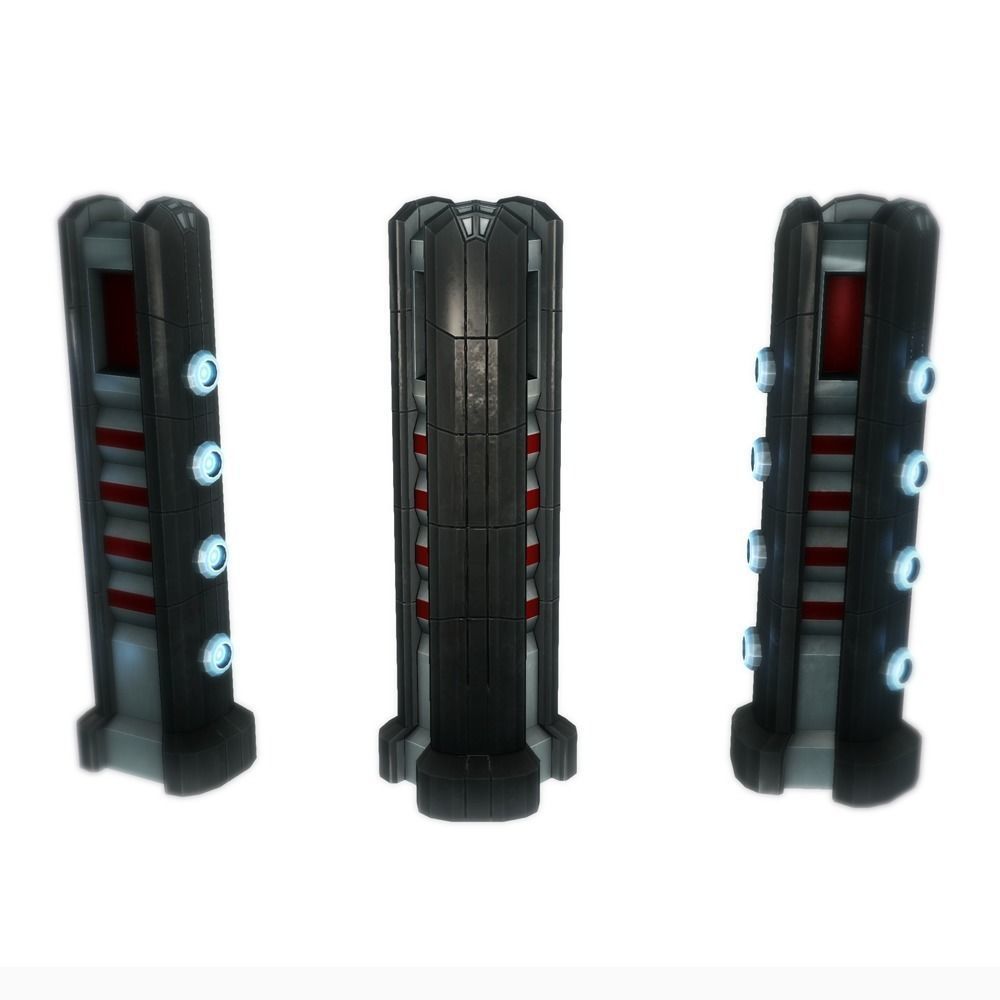 Energy fence pack 02 sci-fi low poly Low-poly 3D model_3