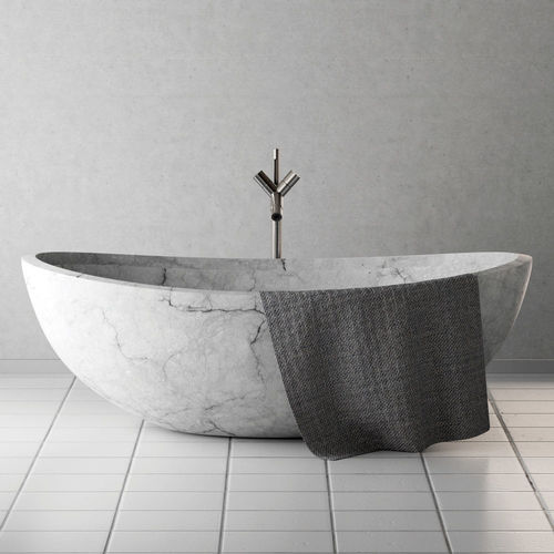 Bath stone wite mrrable 3D model