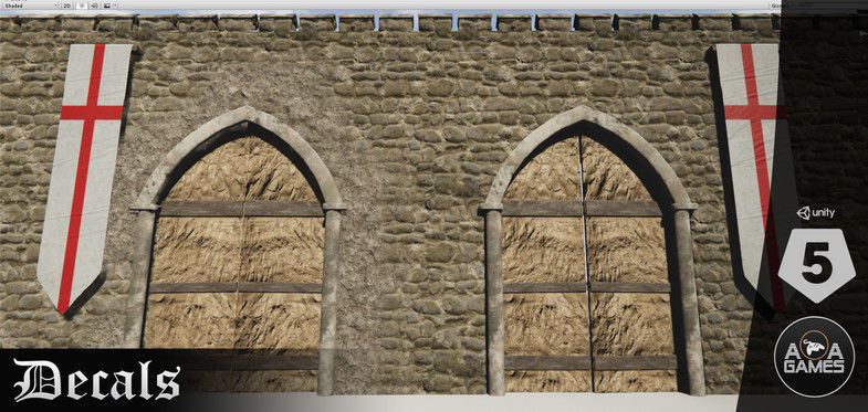 Medieval castle kit Low-poly 3D model_5