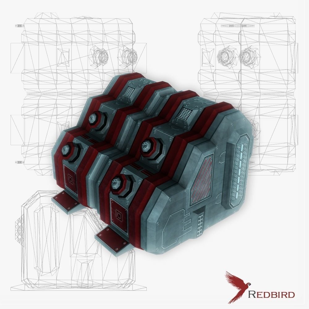Fuel tank sci-fi low poly Low-poly 3D model