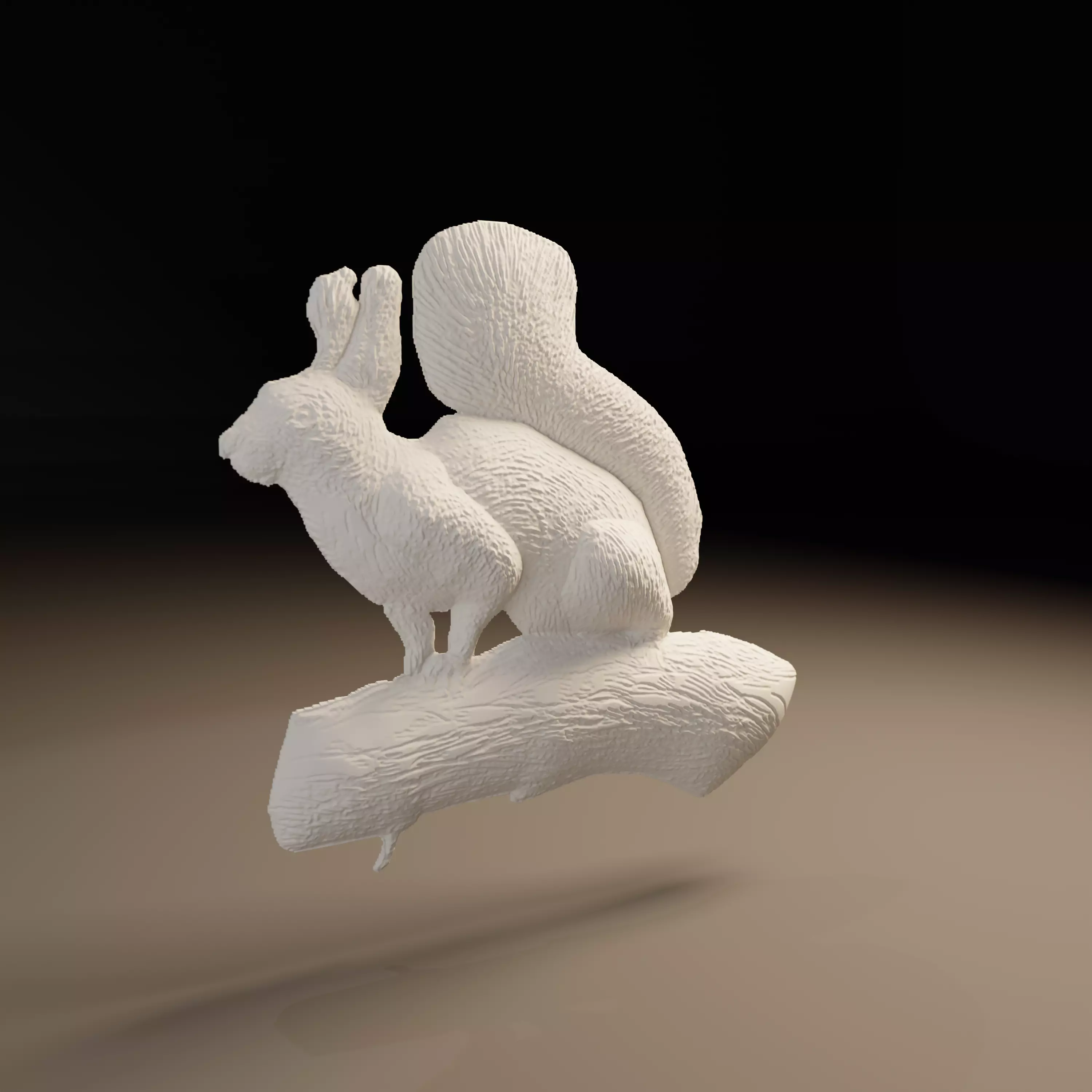 Squirrel CNC STL Relief 3D Model Wildlife Animal Carving 3D print model