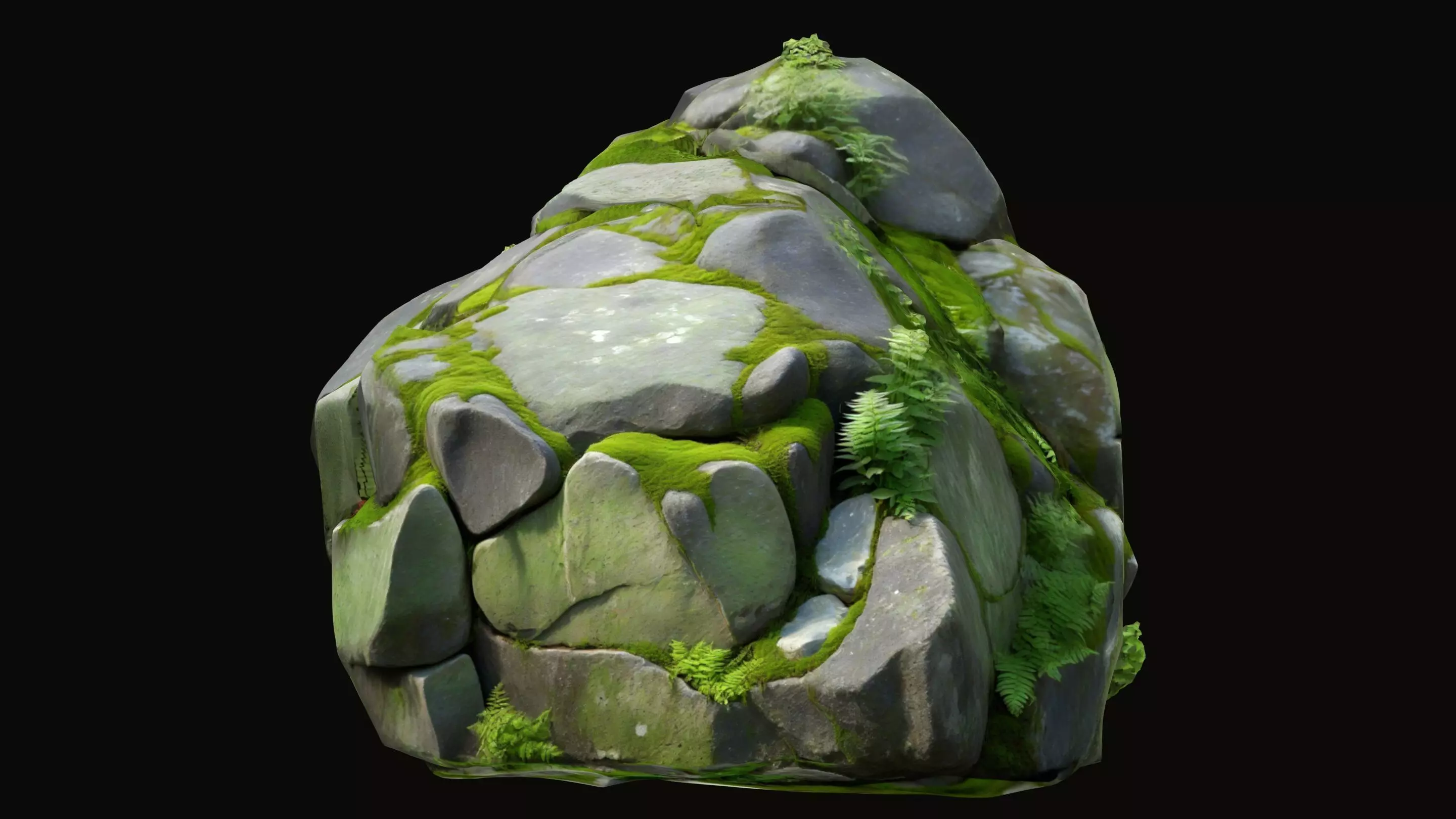 Mossy Green Rock 6 - Sample Free low-poly 3D model