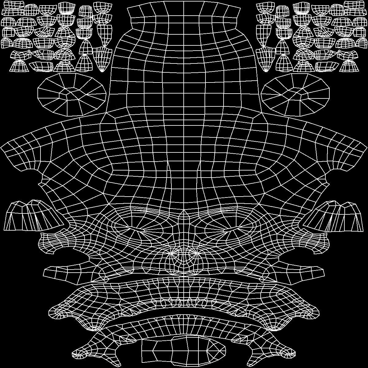 skull with fangs PBR Game-Ready Low-poly 3D model_12