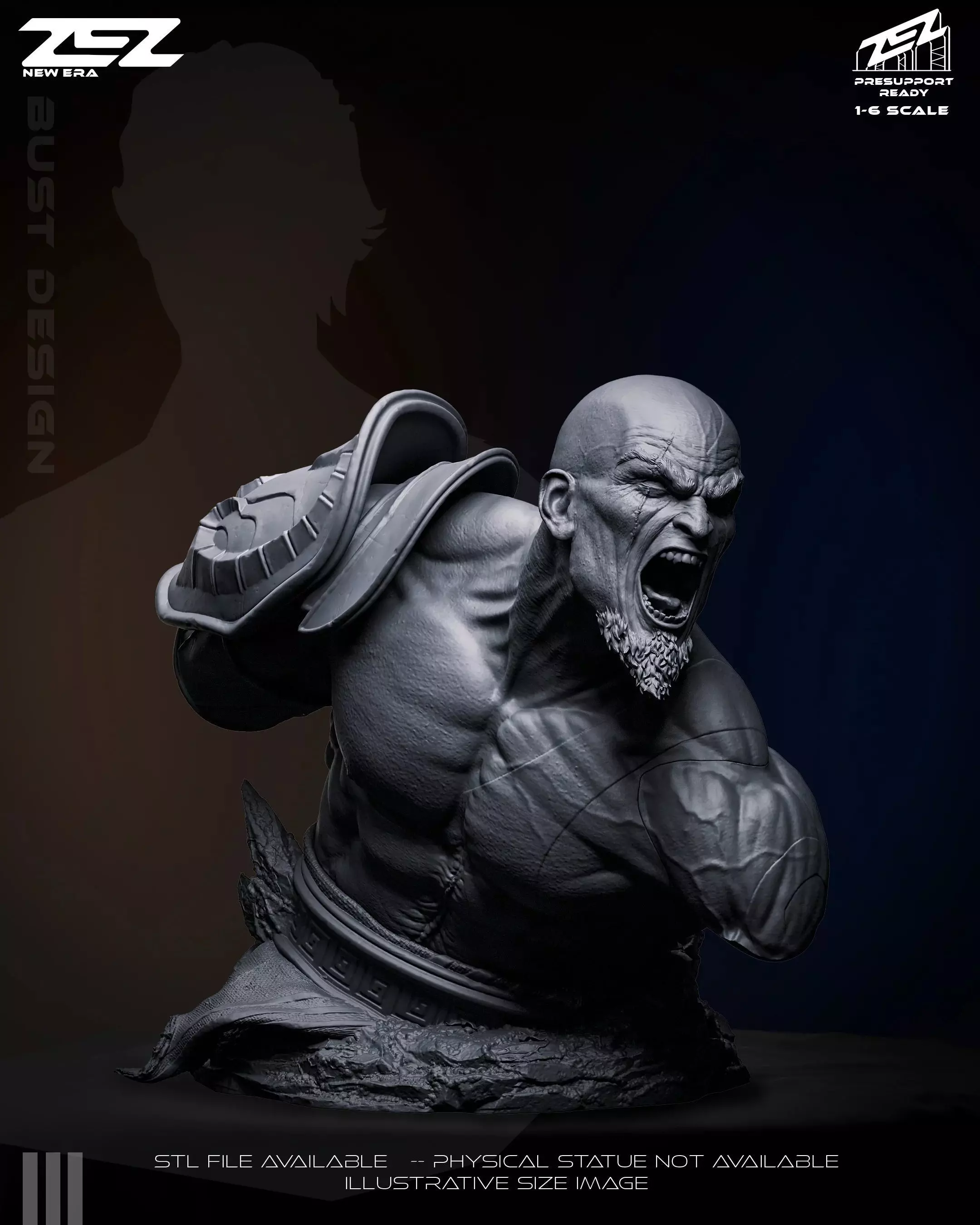 KRATOS ZEZ BUST 3D print model