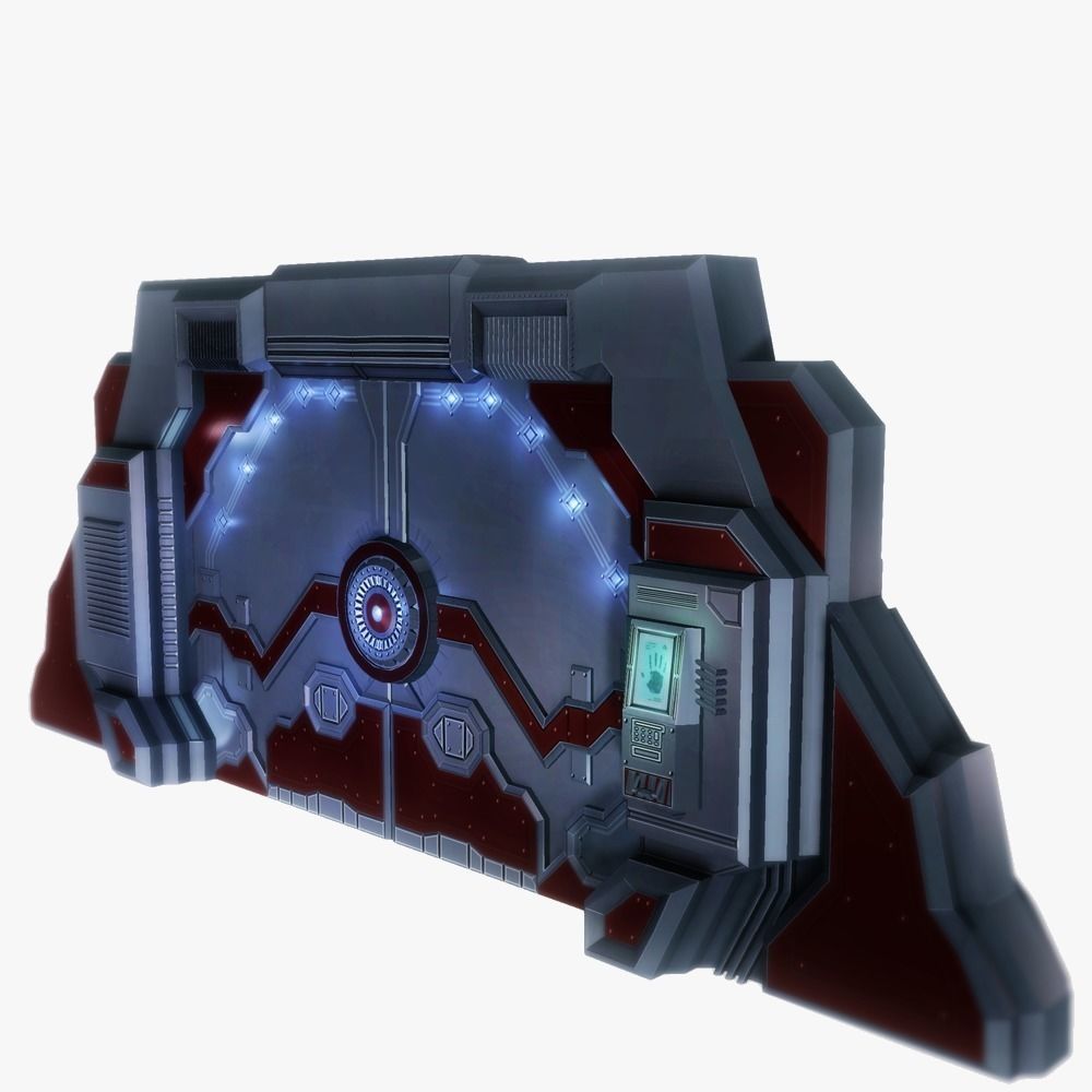 Spaceship gates low poly simple Low-poly 3D model_1