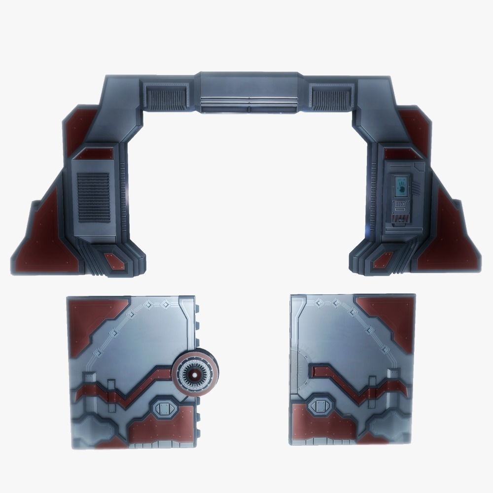 Spaceship gates low poly simple Low-poly 3D model_4