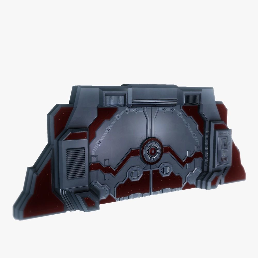 Spaceship gates low poly simple Low-poly 3D model_3