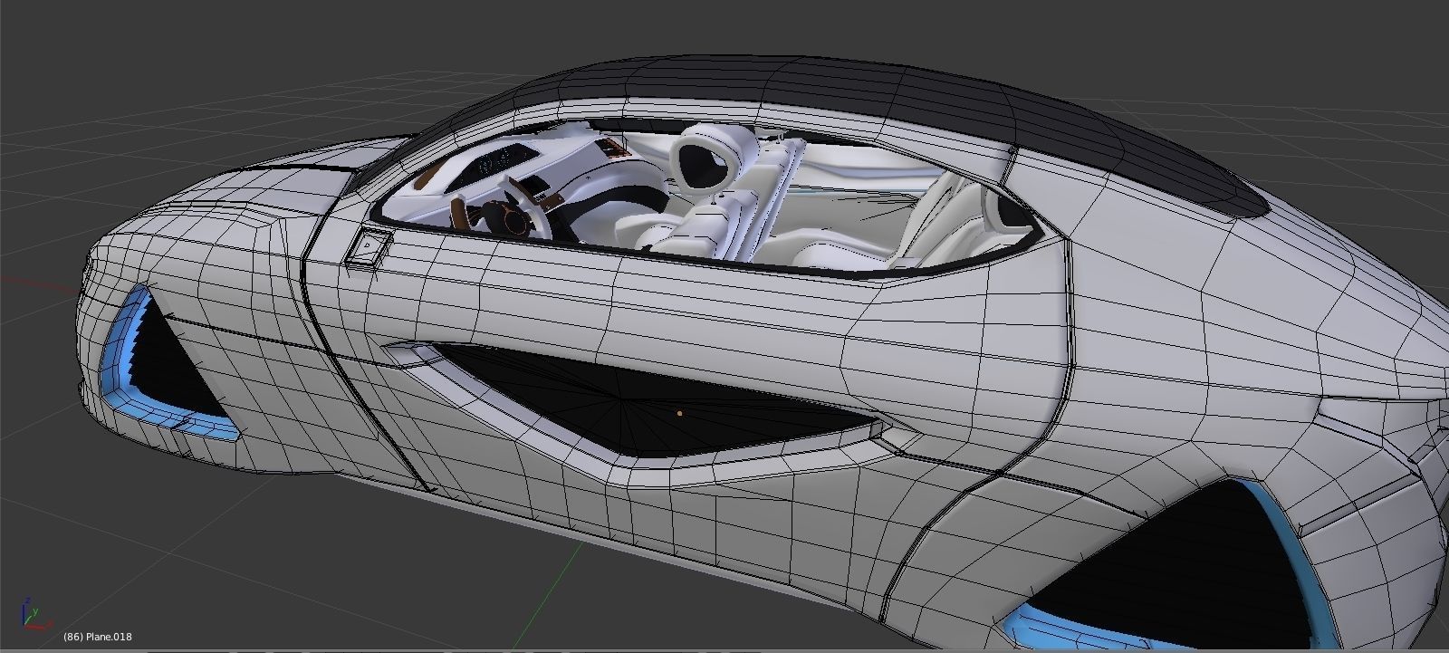 Affekta X-Fusion S1 Sci-Fi concept car  BEST FUTURISTIC DESIGN Low-poly 3D model_21