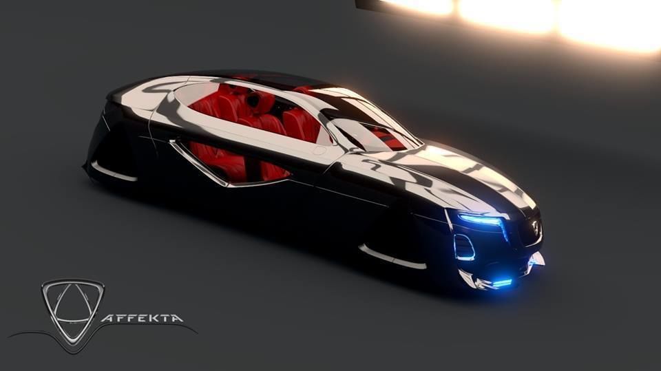 Affekta X-Fusion S1 Sci-Fi concept car  BEST FUTURISTIC DESIGN Low-poly 3D model_4