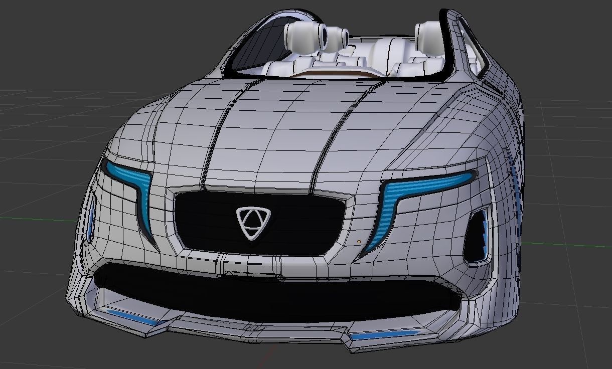 Affekta X-Fusion S1 Sci-Fi concept car  BEST FUTURISTIC DESIGN Low-poly 3D model_20