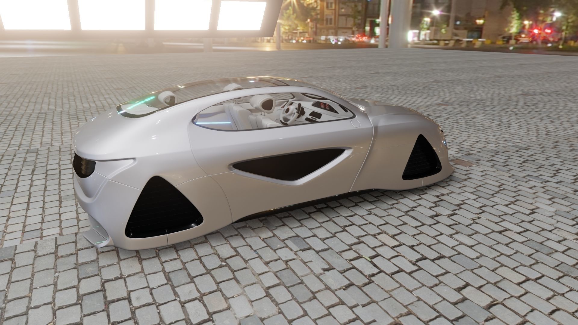 Affekta X-Fusion S1 Sci-Fi concept car  BEST FUTURISTIC DESIGN Low-poly 3D model_3