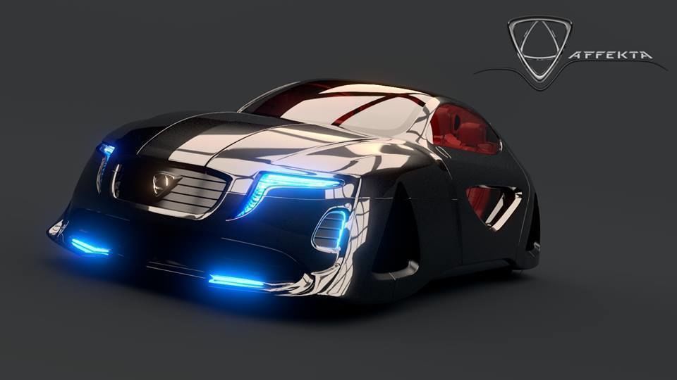Affekta X-Fusion S1 Sci-Fi concept car  BEST FUTURISTIC DESIGN Low-poly 3D model_7