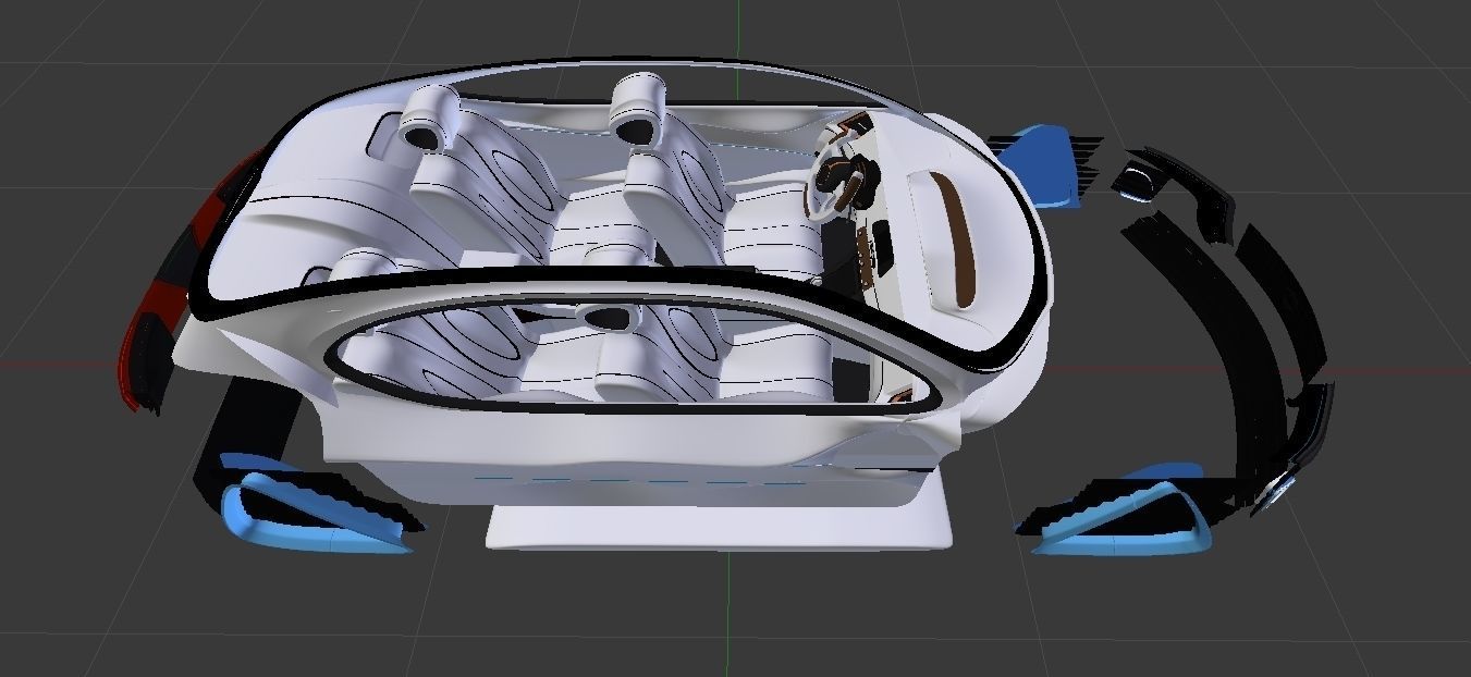 Affekta X-Fusion S1 Sci-Fi concept car  BEST FUTURISTIC DESIGN Low-poly 3D model_15