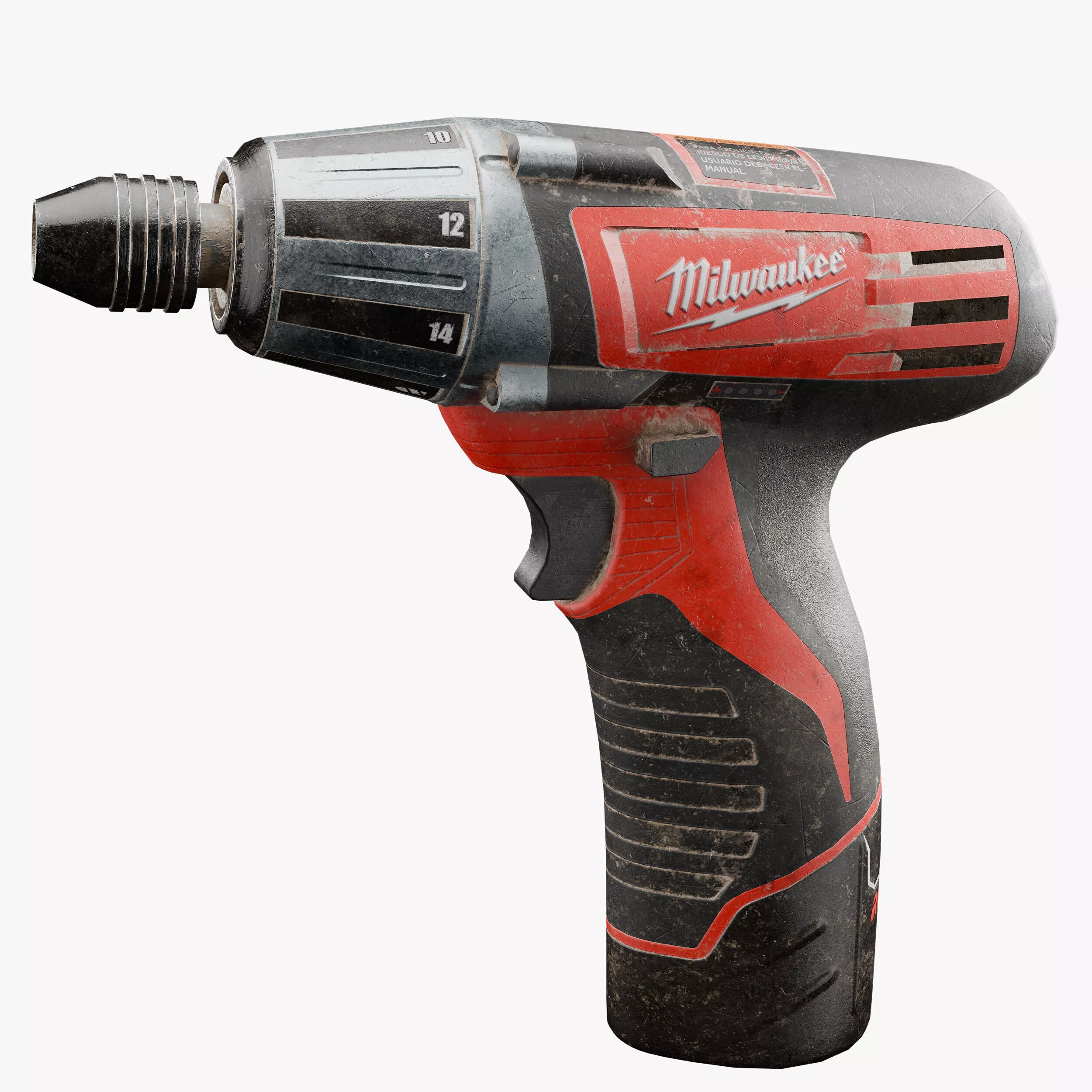 Dirty Milwaukee Cordless Drill Screw Driver Low Poly Low-poly 3D model
