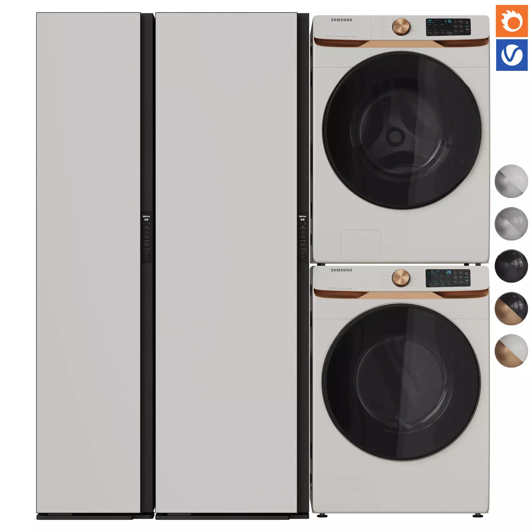Washing machine dryer and steam cabinet Samsung 05 3D model
