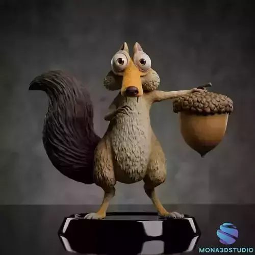 Scrat from Ice Age - Pre-supported 3D Printable STL Model