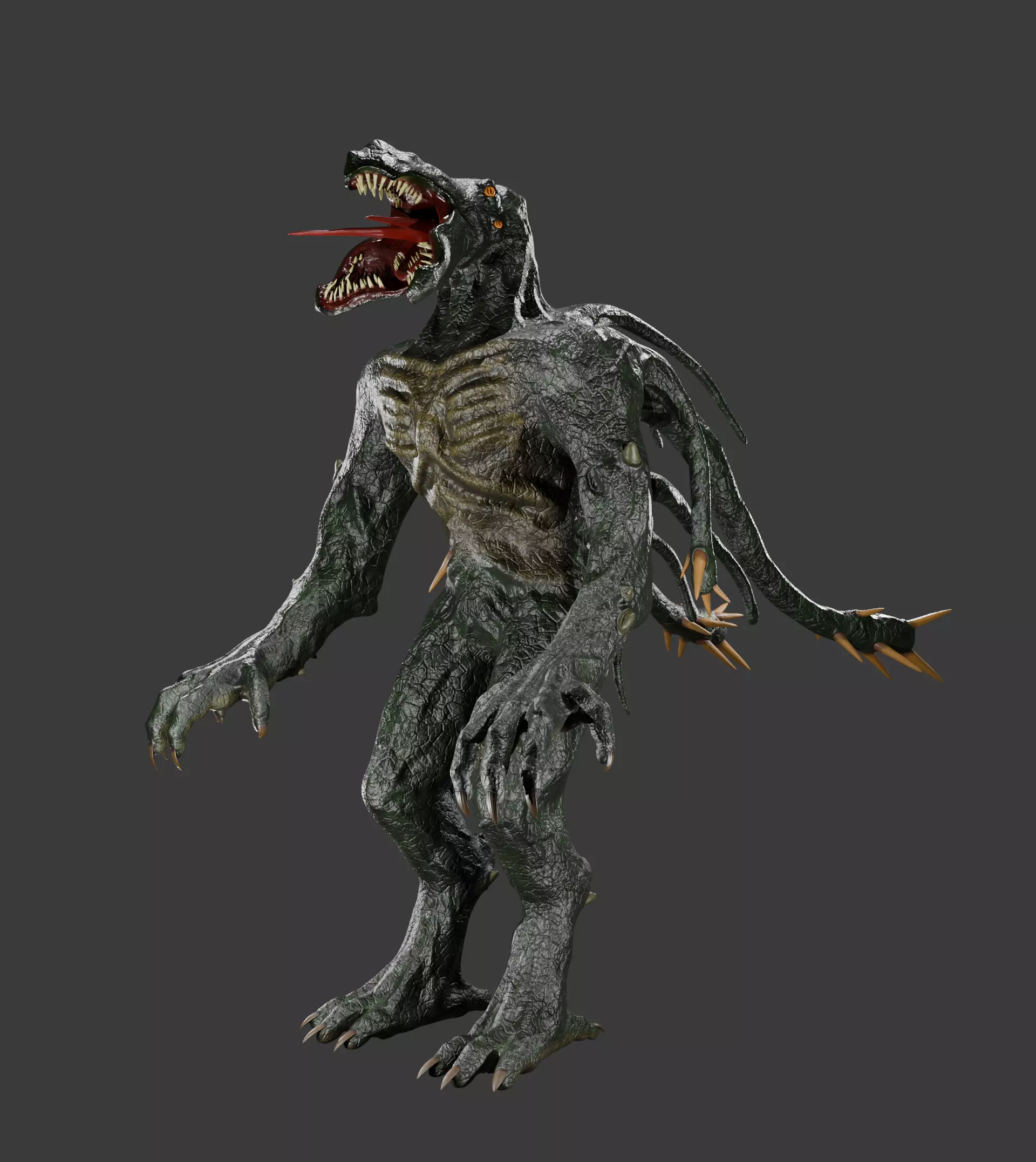 Three-jawed monster Free 3D model