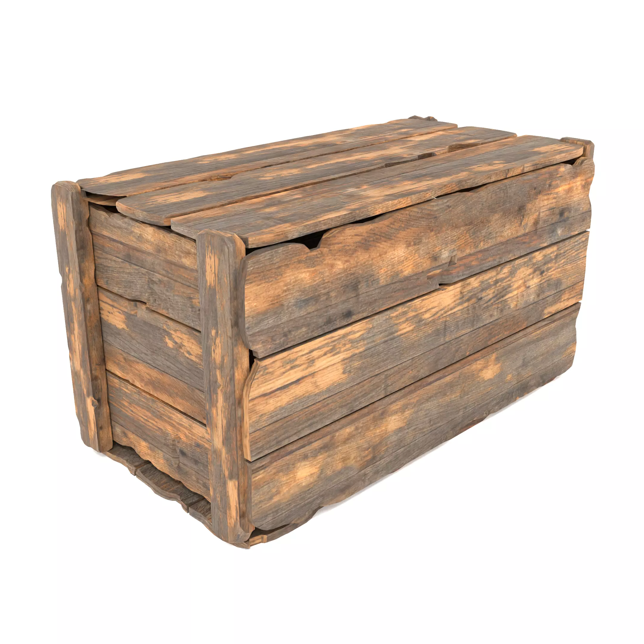 Old Rustic Wooden Crate Free low-poly 3D model