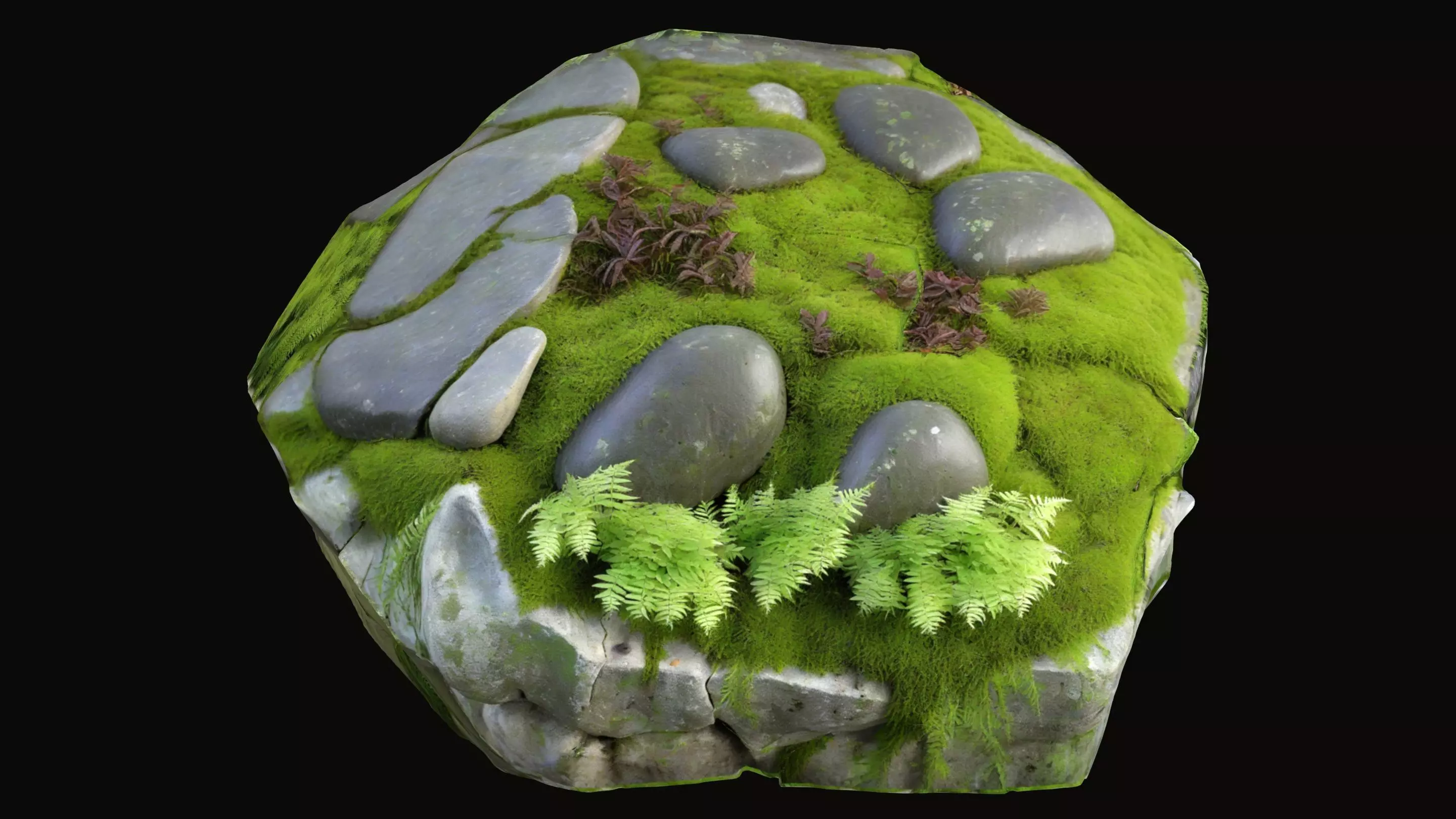 Mossy Green Rock 16 - Sample Free low-poly 3D model