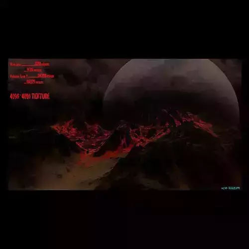 Volcano mountain with flames