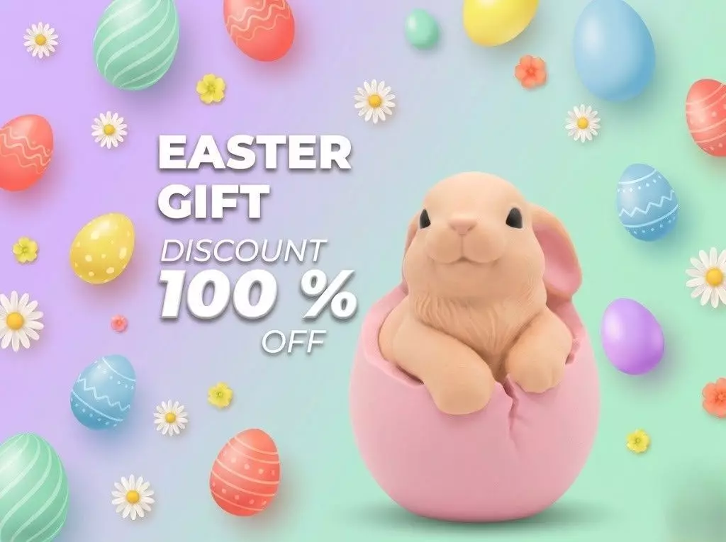 Easter Bunny in Eggshell 3D-Printable Free 3D print model