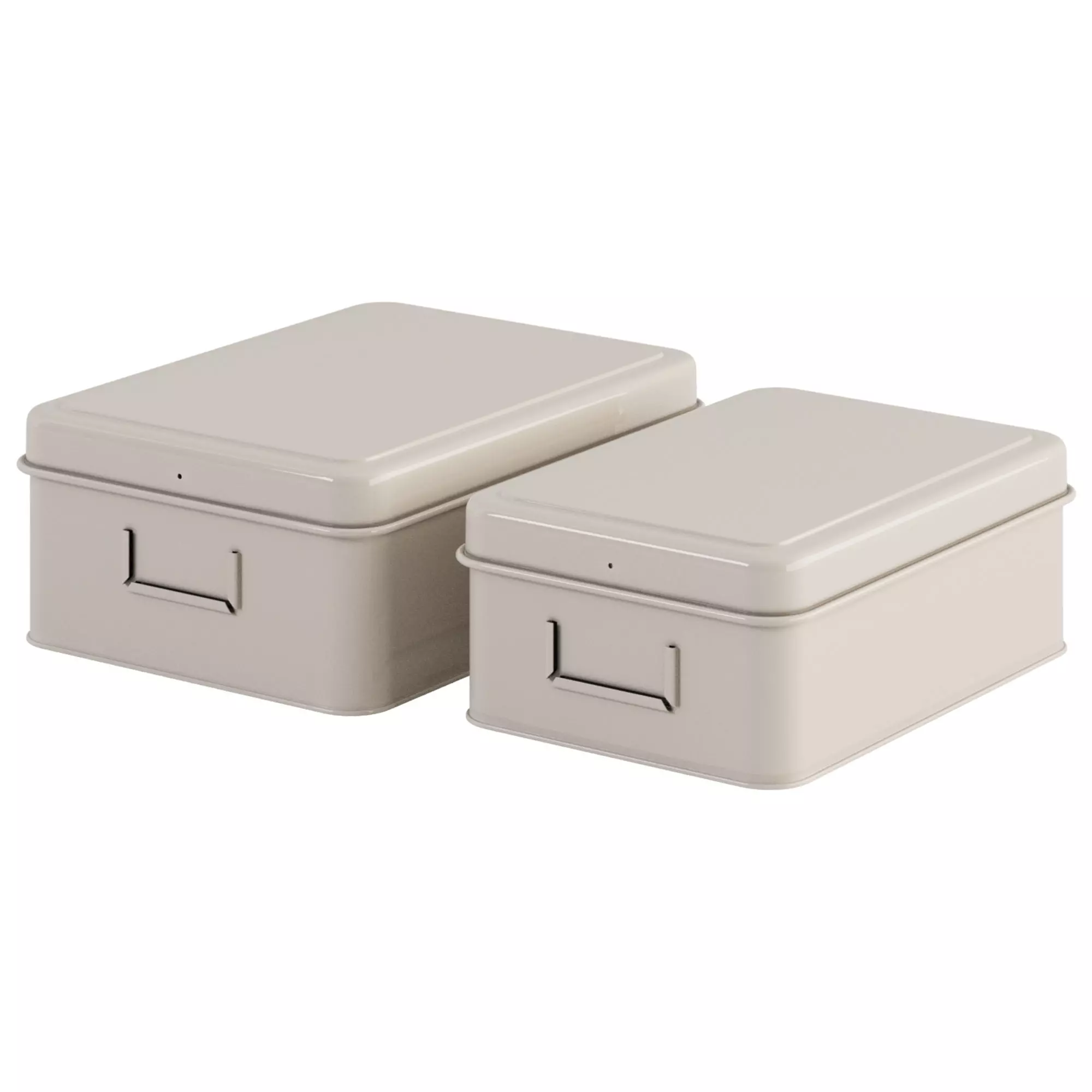 Metal storage box with lid 3D model