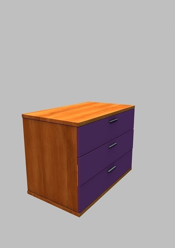 Drawer chest of drawers Free low-poly 3D model_2