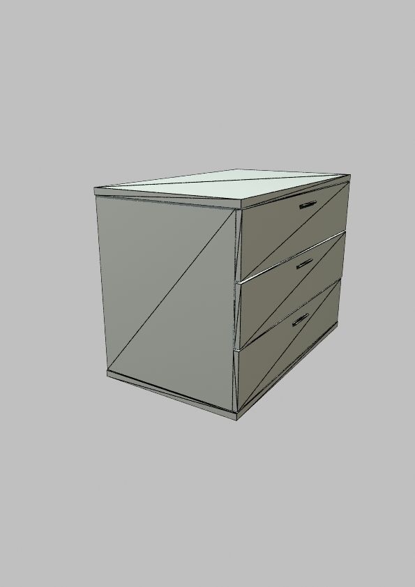 Drawer chest of drawers Free low-poly 3D model_5