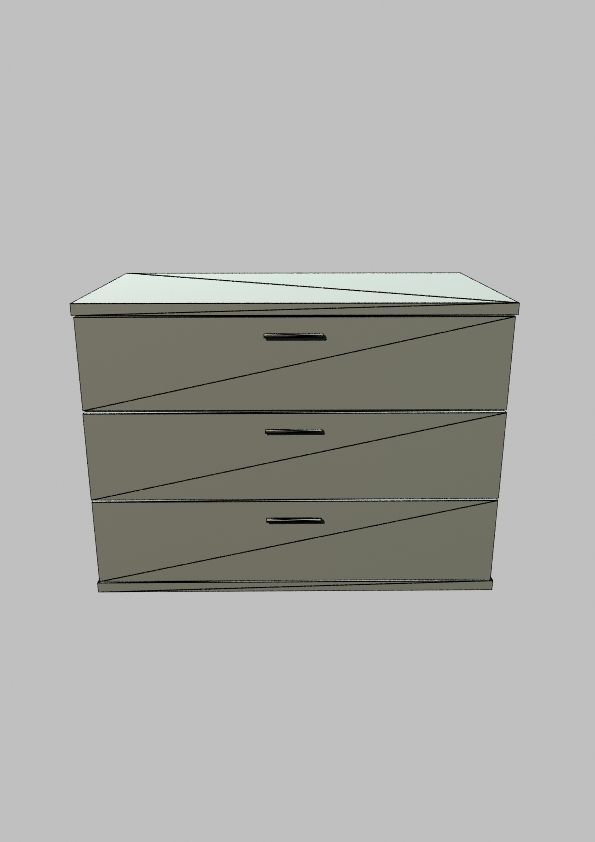 Drawer chest of drawers Free low-poly 3D model_3