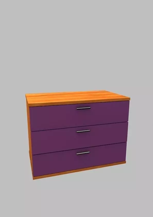 Drawer chest of drawers Free low-poly 3D model_0