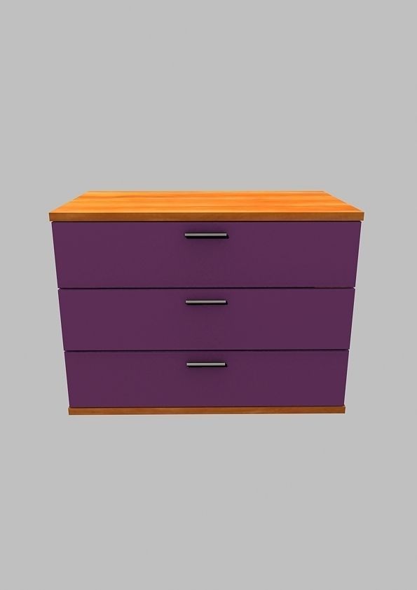 Drawer chest of drawers Free low-poly 3D model_1