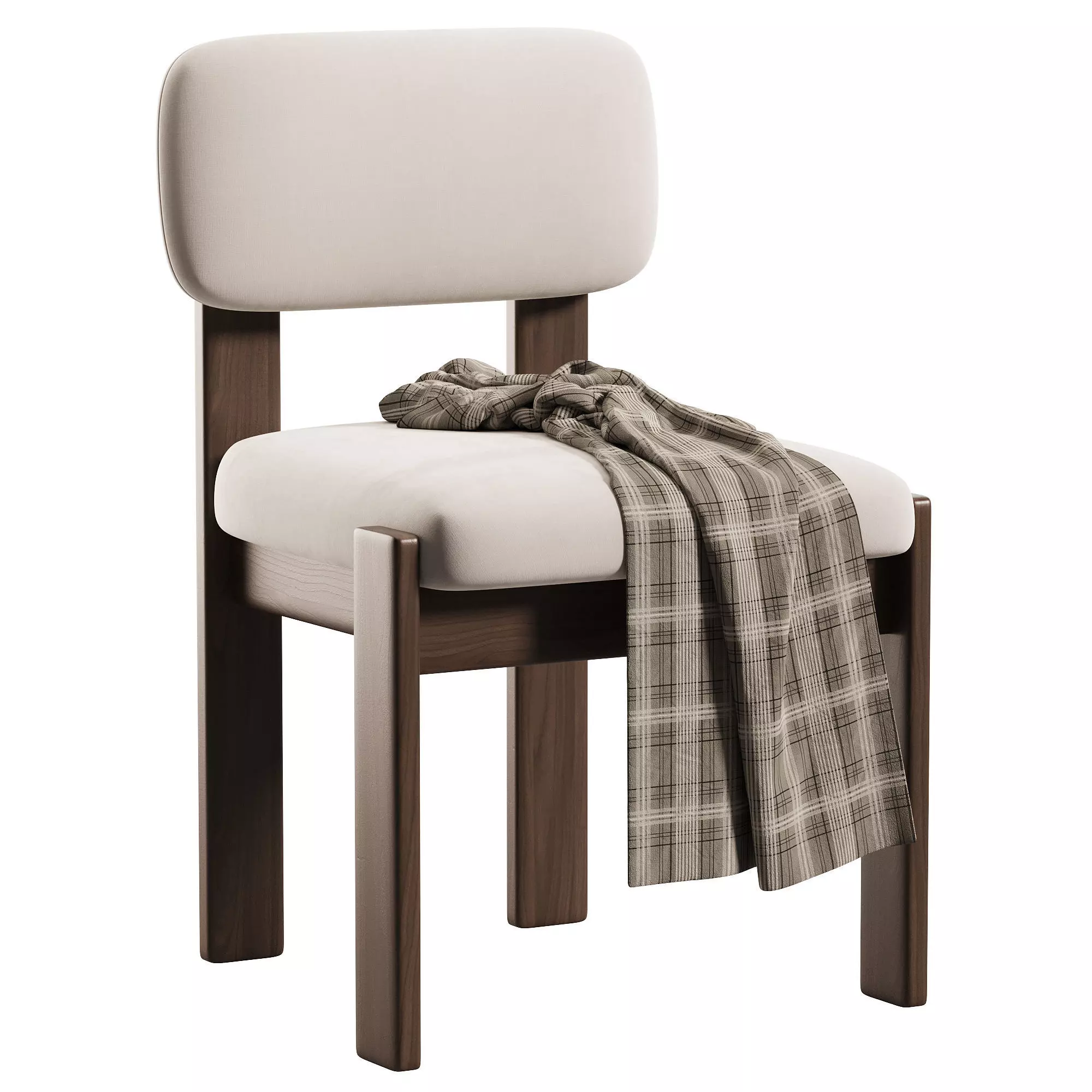 Colton Dark Stain Dining Chairs Low-poly 3D model