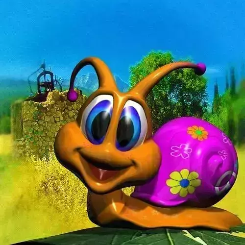 Seventies Snail Rigged Low-poly 3D model