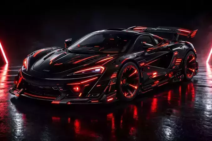 Futuristic Hypercar Concept Highpoly 3D Model