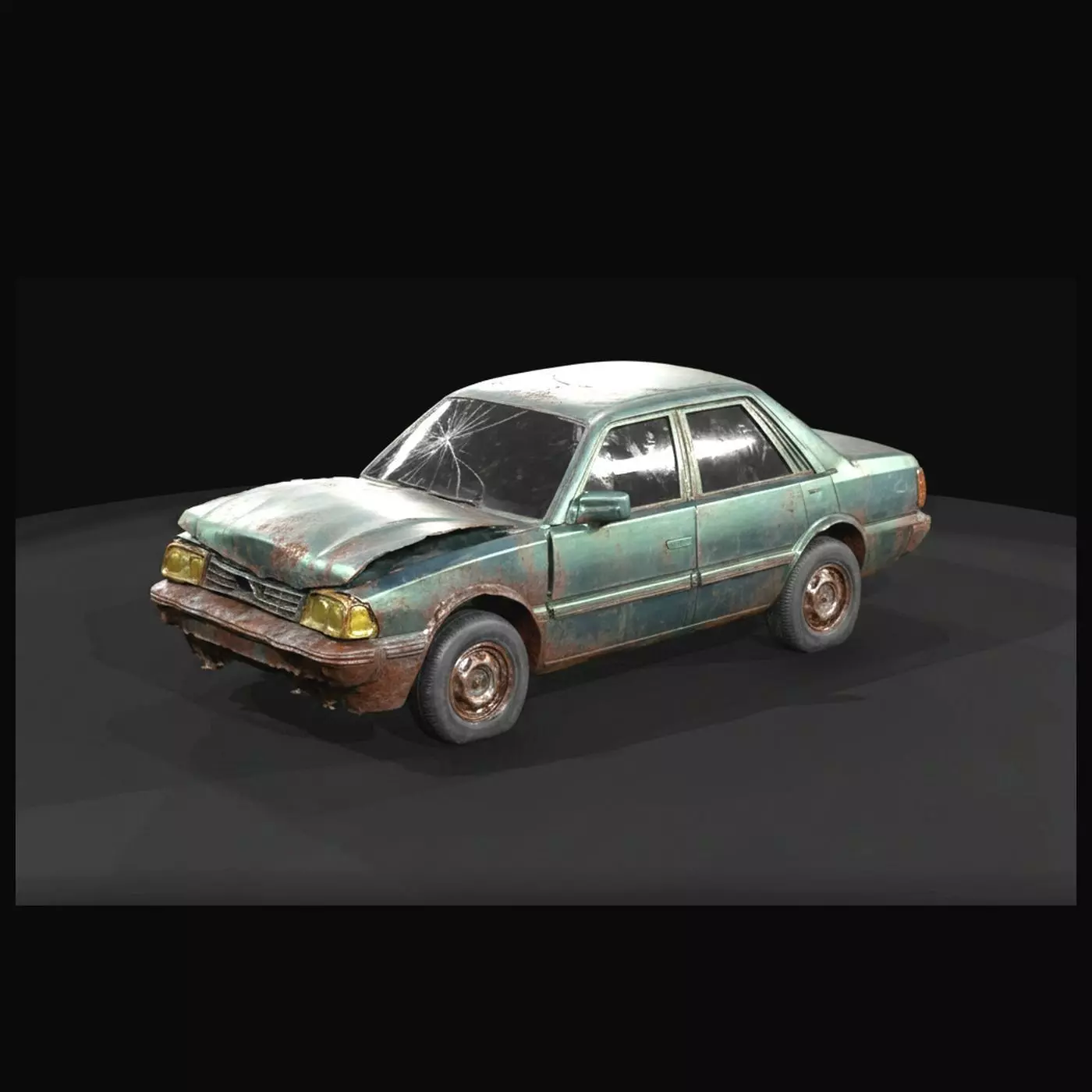 1-87 80s wrecked Toyota Camry Print Ready STL 3D print model