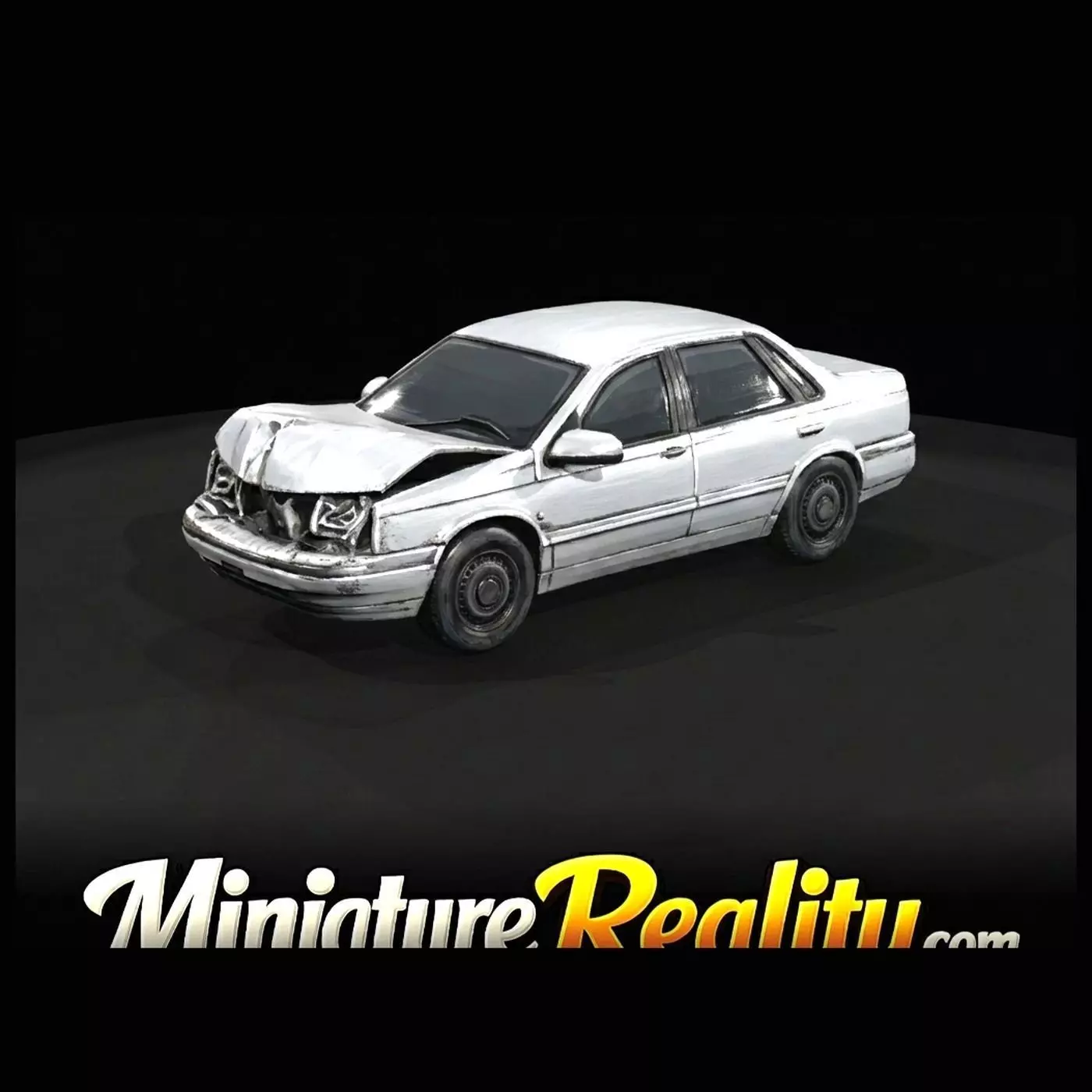 1-87 80s wrecked Ford Taurus Print Ready STL 3D print model