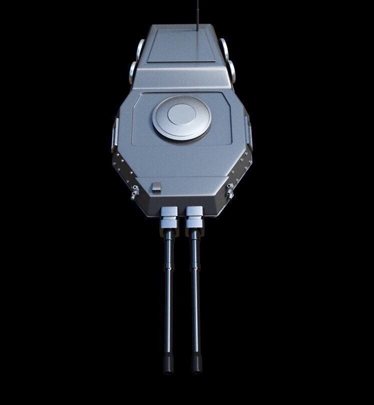 modern tank turret 3d model 3D model_1