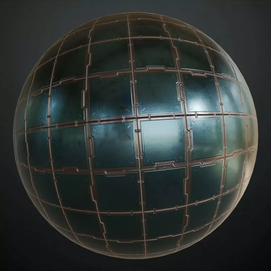 Metal Sci-Fi Plate PBR Seamless Texture