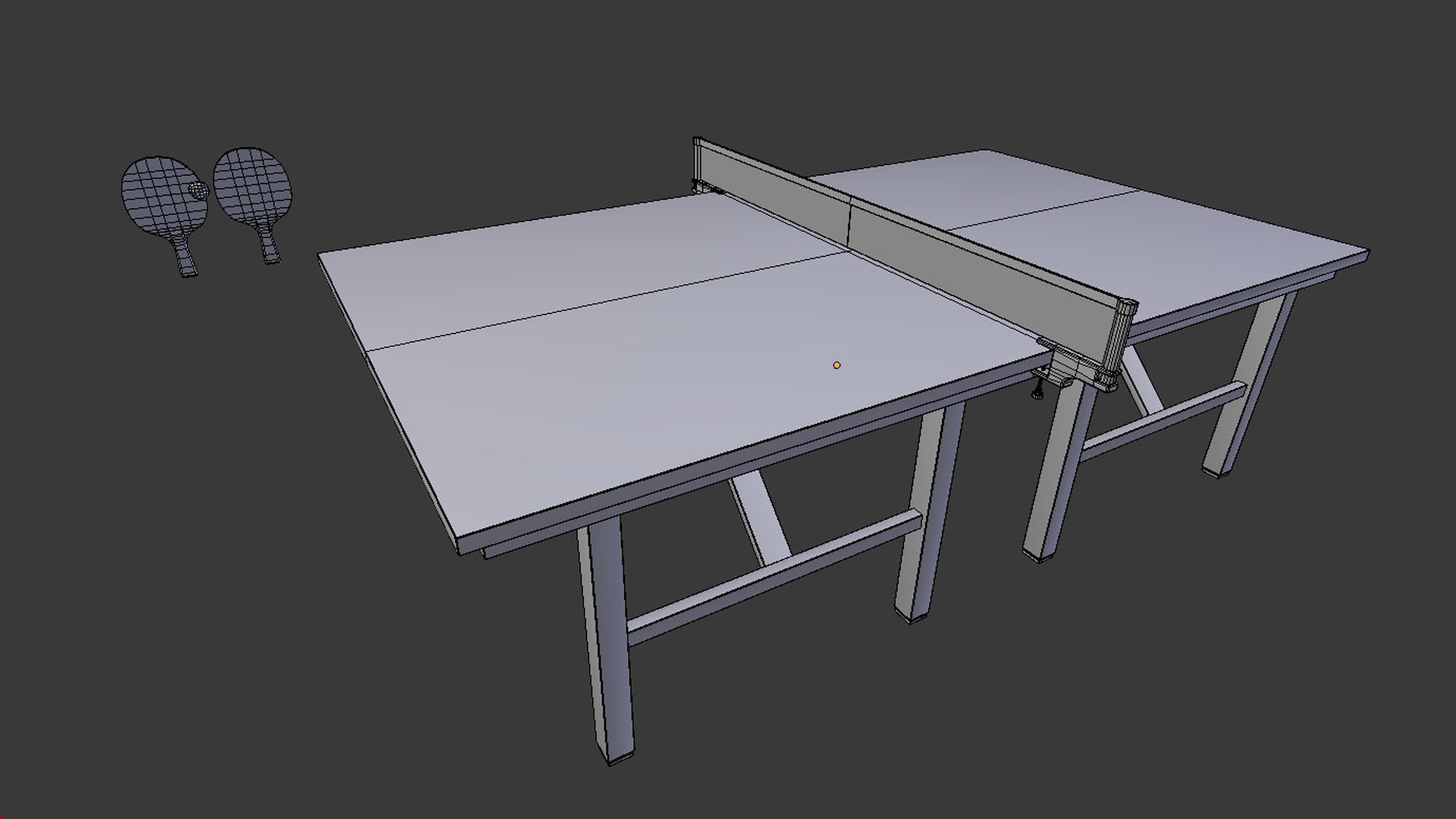 Table Tennis Set - Game Ready Low-poly 3D model_10