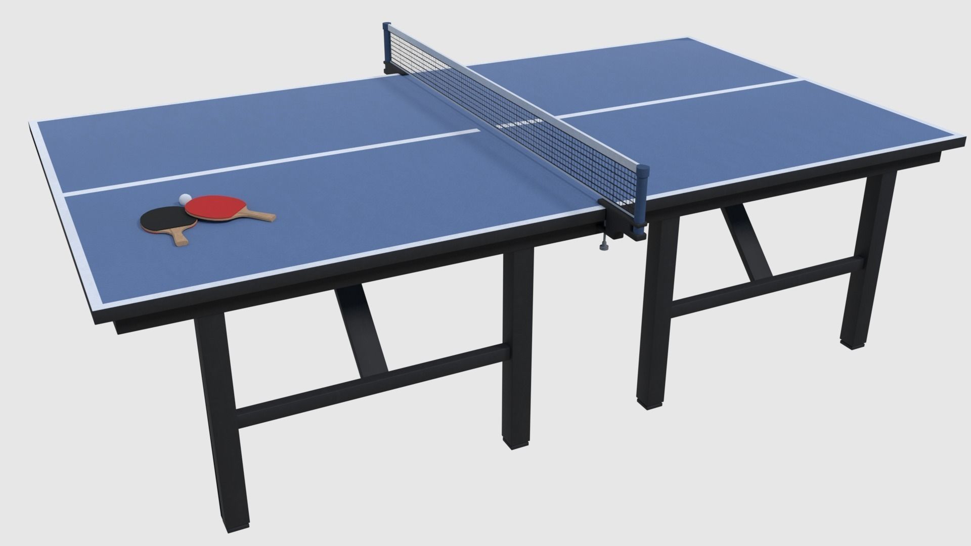 Table Tennis Set - Game Ready Low-poly 3D model_0